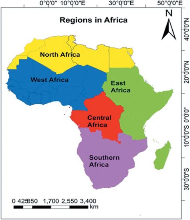 What are the regions of Africa